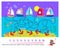 Mathematical exercise on addition and subtraction with maze for little children. What anchor holds each sailboat? Solve examples