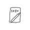 mathematical exercise on a sheet sketch icon. Element of education icon for mobile concept and web apps. Outline mathematical exer