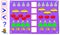 Mathematical exercise for young children. Need to count the quantity of objects and write the correct signs in the squares.
