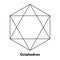 Mathematical geometric figures such as octahedron, vector out line