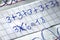 Mathematical operations at school written by a child