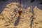 Mathematical pendulum drawing on the sand