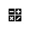 Mathematical Plus, Minus, Multiplication, Division Flat Vector Icon