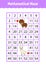 Mathematical rectangle maze. Yak and alpaca. Game for kids. Number labyrinth. Education worksheet. Activity page. Riddle for