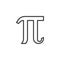 Mathematical value pi line icon