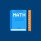 Mathematics book flat icon. Vector math book sign
