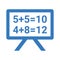 Mathematics, bord icon. Blue color design