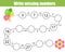 Mathematics educational game for children. Complete the row, write missing numbers. Solve the equation and help butterfly find