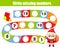Mathematics educational game for children. Write the missing numbers. Help Santa Claus find road. Christmas, New Year theme fun fo