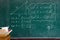 Mathematics formulas on a blackboard
