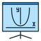 Mathematics Graph vector concept blue icon or symbol