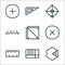 mathematics line icons. linear set. quality vector line set such as hexagon, rectangular, ruler, multiplication, square, formula,