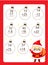 Mathematics worksheet. educational game for children. Learning counting. Addition and subtraction for school years kids with Santa