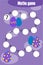 Maths chain game with easter pictures for children, education game for kids, preschool worksheet activity, task for the