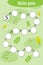 Maths chain game with spring pictures for children, education game for kids, preschool worksheet activity, task for the