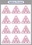 Maths Pyramids, complete the missing numbers, math worksheet for kids.