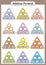 Maths Pyramids, complete the missing numbers, math worksheet for kids.