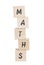 Maths Tower Written With Wooden Blocks.