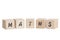 Maths Written With Wooden Blocks.