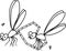 Mating couple of dragonflies coloring page