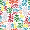 Matisse inspired shapes seamless pattern, colorful design