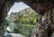 Matka Canyon lake and river,cave entrance,near Skopje,Northern Macedonia