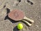 Matkot greek beach tennis game on sand, Lefkada