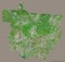 Mato Grosso, state of Brazil, on solid. Satellite