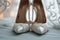 Matrimonial charm brides wedding ring with elegant white shoes