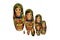 Matrioshka or babushkas dolls on a white background