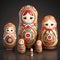 Matrioshka dolls, gingerbread family. Generative AI