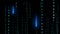 Matrix alphabet and blue laser abstract light effect falling