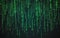 Matrix background. Binary code texture. Falling green numbers. Data visualization concept. Futuristic digital backdrop