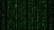 Matrix of binary code rain green