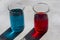 Matrix film choice, Color water glassware, reagents in the laboratory equipment