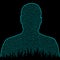 Matrix numbers portrait head, digital code anonymous identity avatar