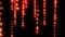 Matrix style alphabet code animation. Futuristic binary rain of alphabets with red shiny colors glow