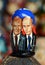 Matryoshka depicting Russian President Vladimir Putin and the 45th President of the USA of Donald trump on the counter of Souvenir