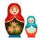 Matryoshka doll vector illustration. Russian tradicional symbol.