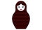 Matryoshka icon Russian nesting doll with ornament polka dot, vector isolated