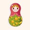 Matryoshka , Russian traditional wooden doll, vector pattern, el