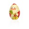 Matryoshka Santa Claus. Christmas hand-painted wooden egg isolated on white background