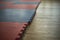 Mats in gym. Place to work out. Soft coating on floor