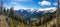 Matschacher Gupf - A panoramic view on Baeren Valley in Austrian Alps. The highest peaks in the chain are snow-capped