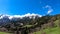 Matschacher Gupf - A panoramic view on Baeren Valley in Austrian Alps. The highest peaks in the chain are snow-capped