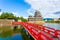 Matsumoto Castle Red Bridge Moat Foreground H