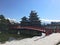 Matsumoto crow castle main tower on a snow day in Japan