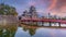 Matsumoto Nagano Japan, city skyline at Matsumoto Castle with autumn foliage season