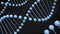 Matt blue model of DNA strand on black background