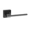 Matt classic entrance door handle with a straight handle in dark gray and a square base